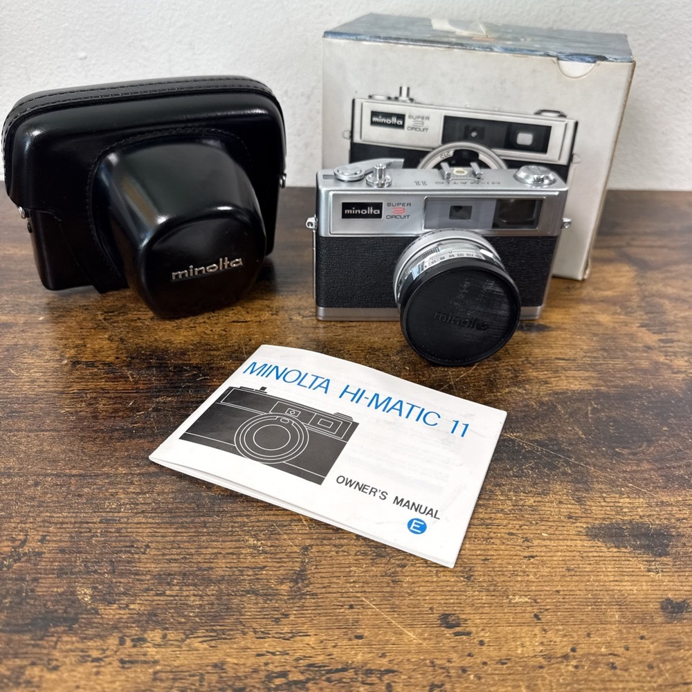 Minolta Hi‑Matic 11 Super 3 Circuit 35mm Rangefinder 45mm Lens V24 NOS Open Box
